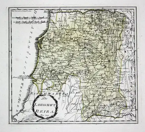 Die Landschaft Beira - Spanien Spain Portugal Beira Lissabon Extremadura map Karte Reilly engraving Kupferstic