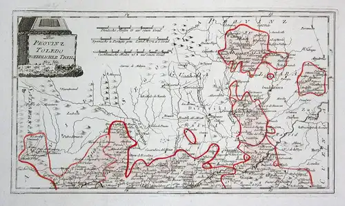 Der Provinz Toledo noerdlicher Theil - Spanien Spain Portugal Toledo Guadalajara map Karte Reilly engraving Ku