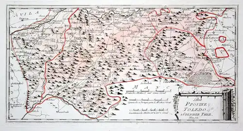 Der Provinz Toledo südlicher Theil - Spanien Spain Portugal Toledo Alcoba Torrijos map Karte Reilly engraving