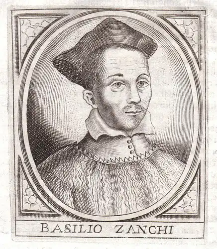 Basilio Zanchi - Basilio Zanchi umanista Portrait Bergamo incisione Kupferstich