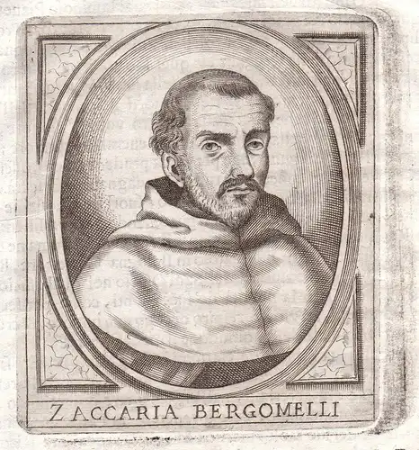 Zaccaria Bergomelli - Zaccaria Bergomelli Portrait Bergamo incisione Kupferstich