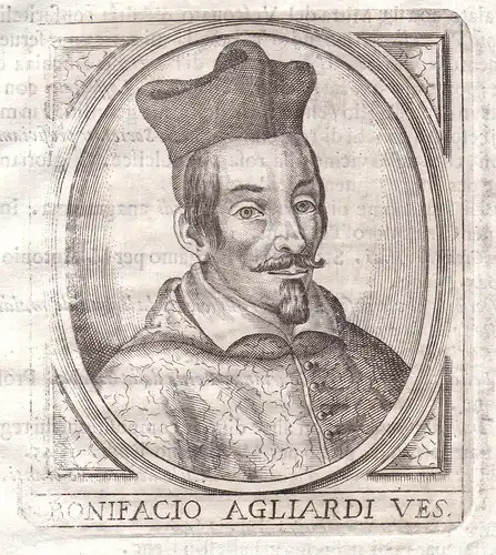 Bonifacio Agliardi Ves - Bonifacio Agliardi Portrait Bergamo incisione Kupferstich