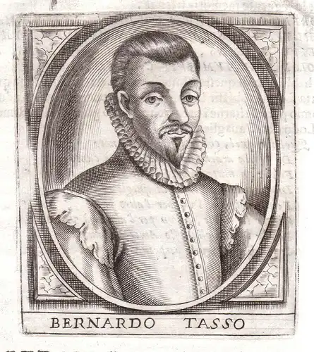 Bernardo Tasso - Bernardo Tasso poeta Portrait Bergamo incisione Kupferstich
