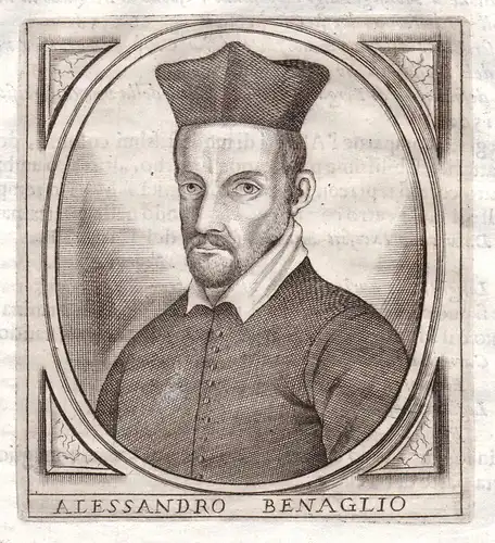 Alessandro Benaglio - Alessandro Benaglio Portrait Bergamo incisione Kupferstich