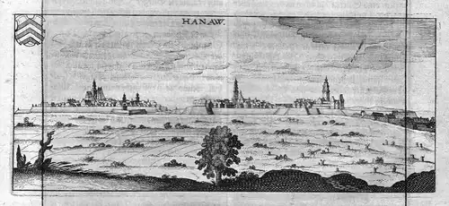 Hanaw - Hanau Gesamtansicht Ansicht view Kupferstich