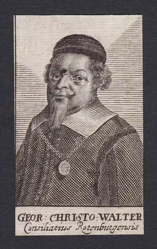 Geor. Christo. Walter - Georg Christoph Walter Rothenburg ob der Tauber Portrait Kupferstich