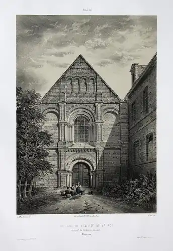 Portail de l'Eglise de la Roe / Arrond. de Chateau-Gontier / Mayenne / Anjou