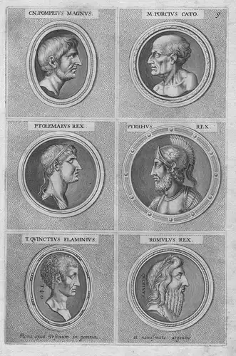 Cn. Pompeius Magnus - M. Porcius Cato - Ptolemaeus Rex - Pyrrhus Rex - T. Quinctius Flaminius - Romulus Rex -