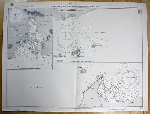 Plans of Anchorages in the Grecian Archipelago - Kara-Agatch Bay - Xeros Islands - Port Baklar