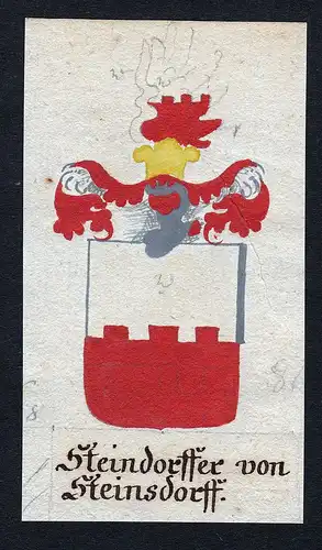Steindorffer von Steinsdorff - Steindorffer von Steinsdorff Böhmen Manuskript Wappen Adel coat of arms herald