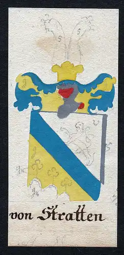 Von Stratten - Stratten Böhmen Manuskript Wappen Adel coat of arms heraldry Heraldik