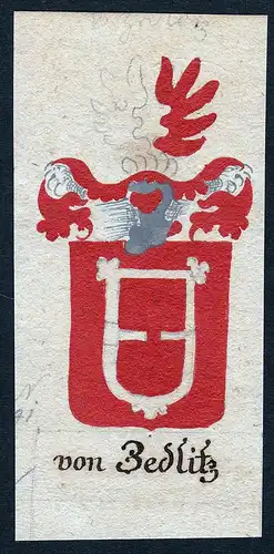 Von Zedlitz - Zedlitz Böhmen Manuskript Wappen Adel coat of arms heraldry Heraldik