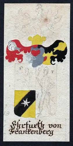 Ehrfurth von Frankenberg - Böhmen Manuskript Wappen Adel coat of arms heraldry Heraldik