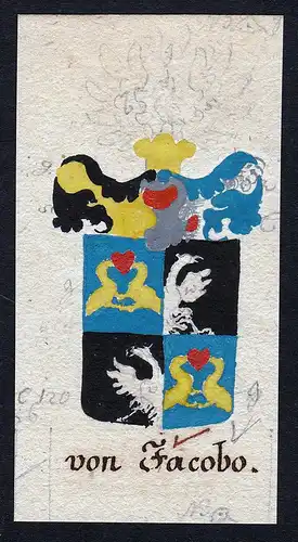 Von Jacobo - Jacobo Böhmen Manuskript Wappen Adel coat of arms heraldry Heraldik