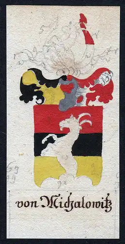 Von Michalowitz - Michalowitz Böhmen Manuskript Wappen Adel coat of arms heraldry Heraldik