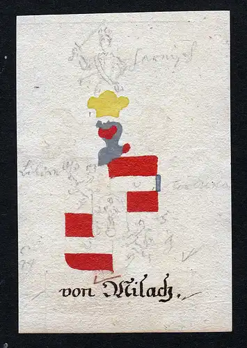 Von Milach - Milach Böhmen Manuskript Wappen Adel coat of arms heraldry Heraldik