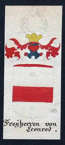 Freyherren von Leonrod - Leonrod Leonrodt Böhmen Manuskript Wappen Adel coat of arms heraldry Heraldik
