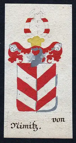 Von Nimitz - Nimitz Böhmen Manuskript Wappen Adel coat of arms heraldry Heraldik