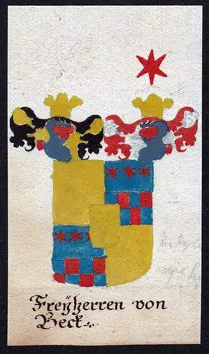 Freyherren von Beck - Beck Böhmen Manuskript Wappen Adel coat of arms heraldry Heraldik