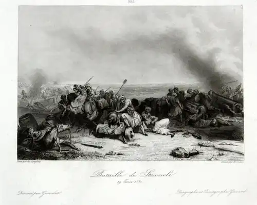 Bataille de Staoueli - Battle of Staoueli Algeria Ansicht vue estampe