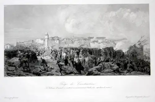 Siege de Constantine - Siege Constantine Algeria Ansicht vue estampe