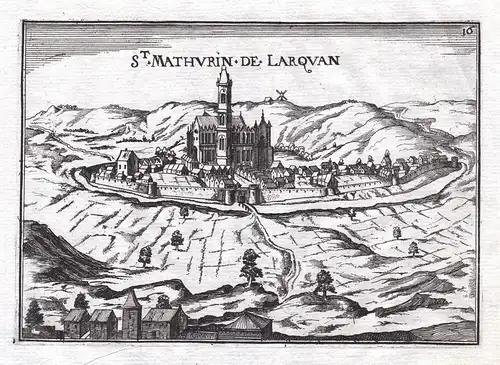 St. Mathurin de Larquan - St. Mathurin de Larquan Chapelle-la-Reine Larchant France gravure estampe Kupferstic