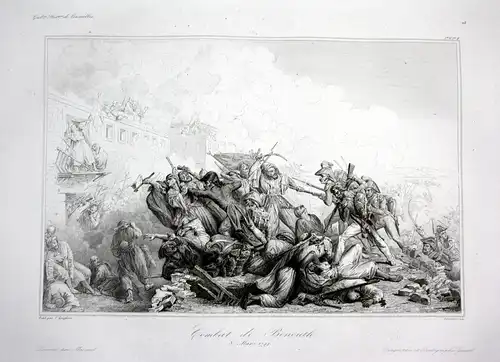 Combat de Benouth - Benouth Egypt Ägypten Napoleon battle bataille Ansicht vue estampe