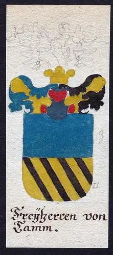Freyherren von Tamm - Tamm Böhmen Manuskript Wappen Adel coat of arms heraldry Heraldik
