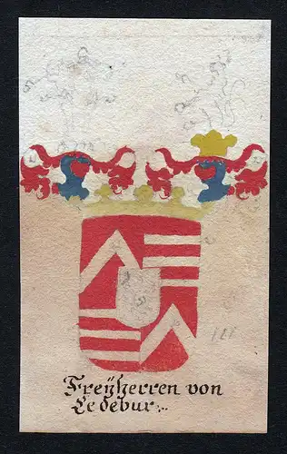 Freyherren von Ledebur - Ledebur Ledebuer Ledebour Böhmen Manuskript Wappen Adel coat of arms heraldry Herald