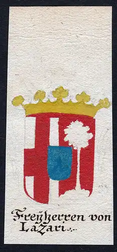 Freiherren von Lazari - Lazari Böhmen Manuskript Wappen Adel coat of arms heraldry Heraldik