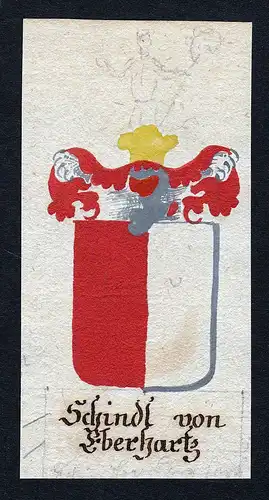 Schindl von Eberhartz - Schindl Schindel von Eberhartz Böhmen Manuskript Wappen Adel coat of arms heraldry He