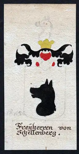Freyherren von Schellenberg - Schellenberg Böhmen Manuskript Wappen Adel coat of arms heraldry Heraldik