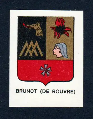 Brunot (de Rouvre) - Brunot de Rouvre Wappen Adel coat of arms heraldry Lithographie  blason