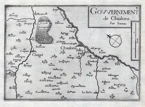 Gouvernement de Chaalons sur Saone - Chalon-sur-Saone Bourgogne France gravure estampe Kupferstich Tassin