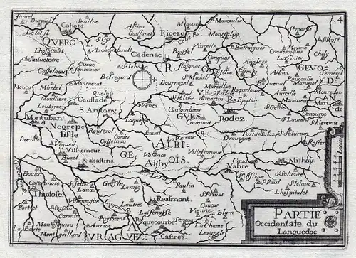 Partie occidentale du Languedoc - Languedoc-Roussillon Rhone-Alpes Midi-Pyrenees France gravure estampe Kupfer