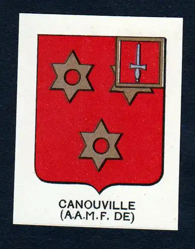 Canouville (A. A. M. F. DE) - Canouville Wappen Adel coat of arms heraldry Lithographie  blason