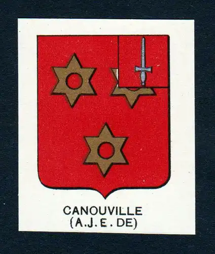 Canouville (A. J. E. DE) - Canouville Wappen Adel coat of arms heraldry Lithographie  blason