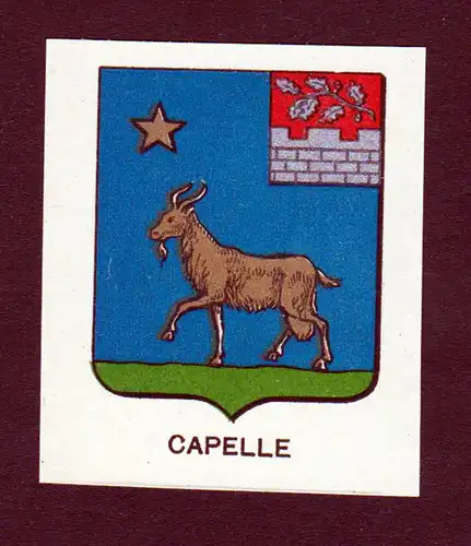 Capelle - Capelle Cappelle Wappen Adel coat of arms heraldry Lithographie  blason