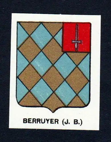 Berruyer (J. B.) - Berruyer Wappen Adel coat of arms heraldry Lithographie  blason