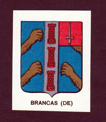 Brancas (DE) - Brancas Wappen Adel coat of arms heraldry Lithographie  blason