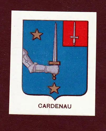 Cardenau - Cardenau Wappen Adel coat of arms heraldry Lithographie  blason