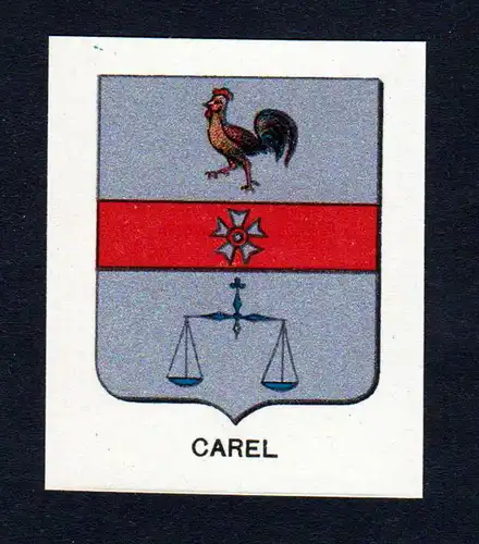 Carel - Carel Wappen Adel coat of arms heraldry Lithographie  blason