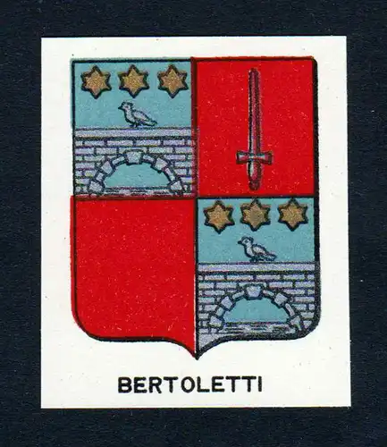 Bertoletti - Bertoletti Wappen Adel coat of arms heraldry Lithographie  blason