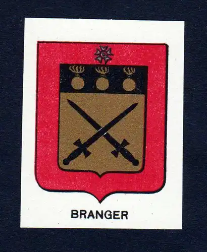 Branger - Branger Wappen Adel coat of arms heraldry Lithographie  blason