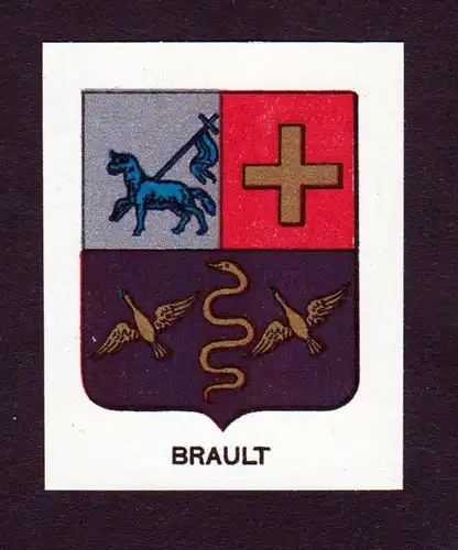 Brault - Brault Wappen Adel coat of arms heraldry Lithographie  blason