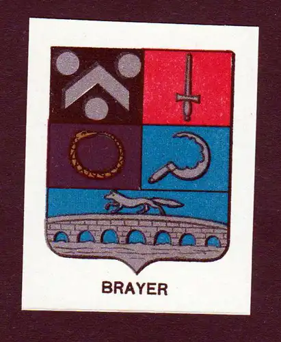 Brayer - Brayer Wappen Adel coat of arms heraldry Lithographie  blason