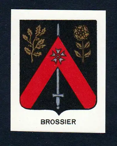 Brossier - Brossier Wappen Adel coat of arms heraldry Lithographie  blason