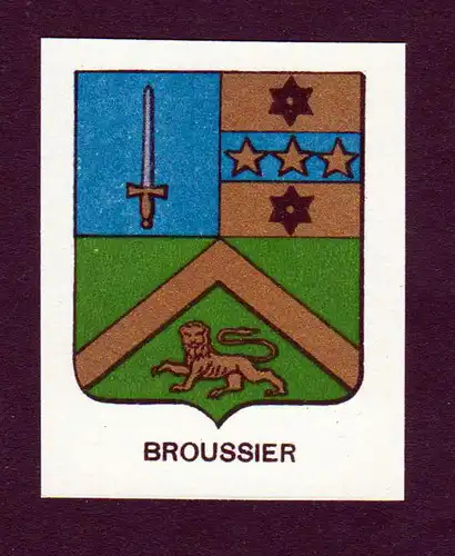 Broussier - Broussier Wappen Adel coat of arms heraldry Lithographie  blason