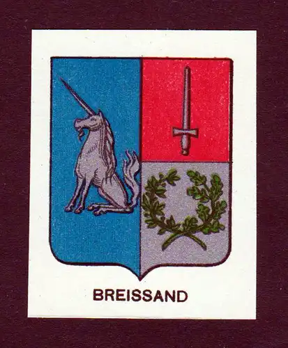 Breissand - Breissand Wappen Adel coat of arms heraldry Lithographie  blason