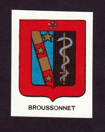 Broussonnet - Broussonnet Wappen Adel coat of arms heraldry Lithographie  blason